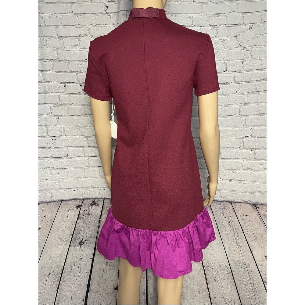 NWT New $235 Staud Diam Colorblock High-Neck Ruffle Dress Size XS - Picture 4 of 15
